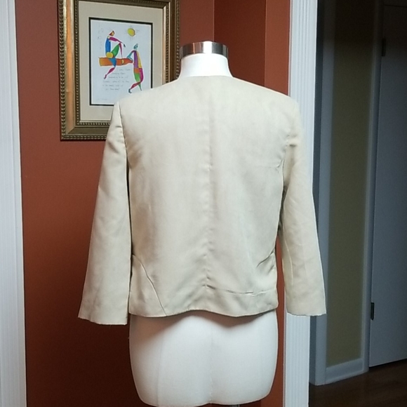 Ladakh cream fringe suede like jacket - Picture 5 of 8